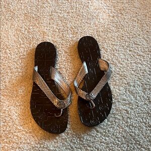 Tory Burch gunmetal sandals